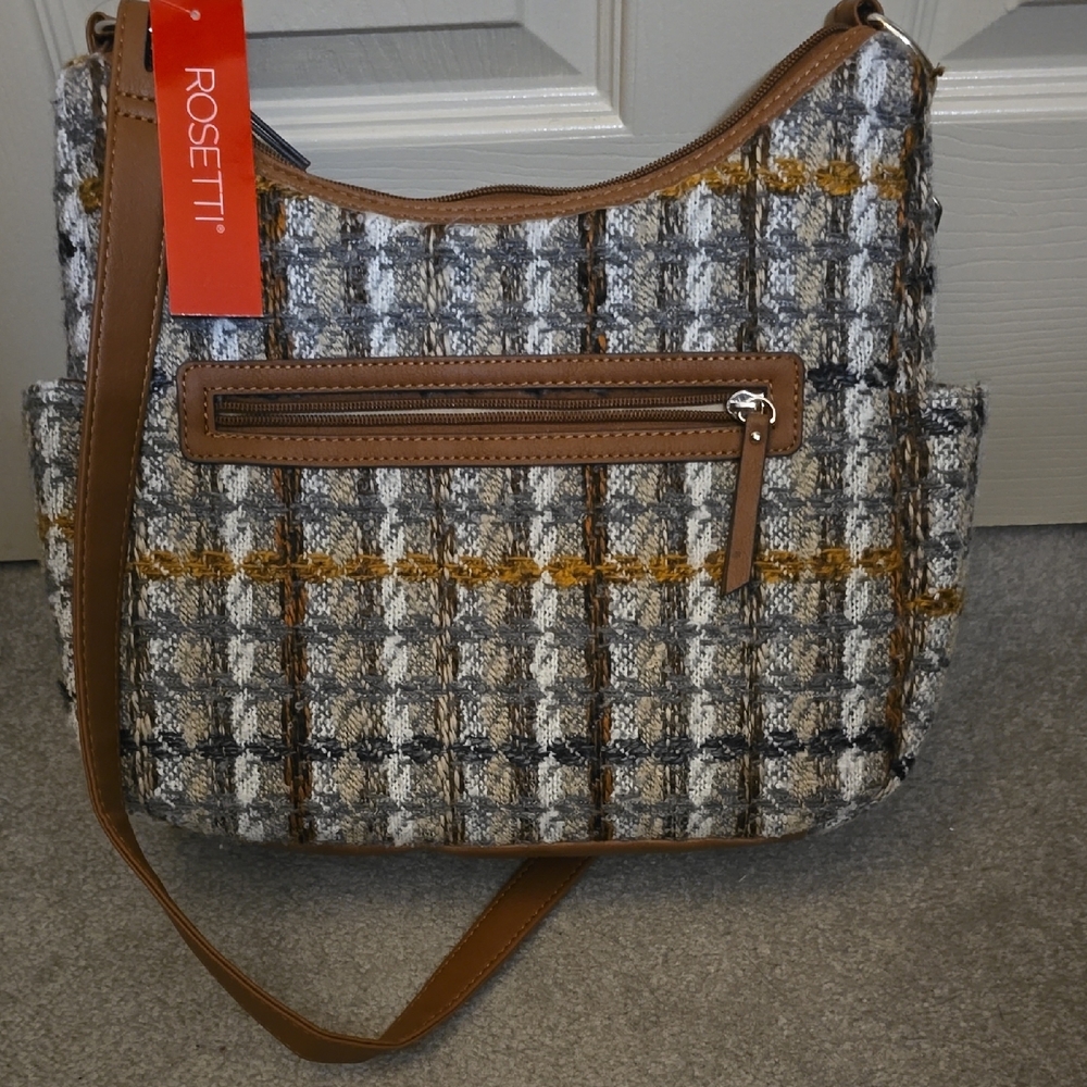 Plaid Tweed Shoulder Bag - Picture 3 of 7